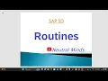 SAP SD Routines explanation with Tcode - VOFM