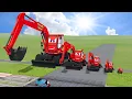 Lagu Big \u0026 Small Excavator Truck Lightning Mcqueen vs Trains Thomas | BeamNG.Drive