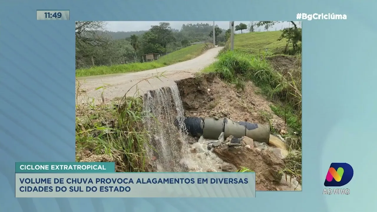 Volume de chuva provoca alagamentos em diversas cidades do Sul de SC
