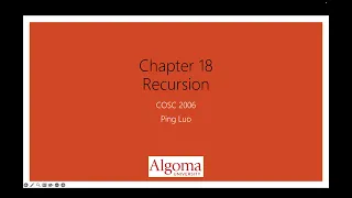 Chapter 18 - Recursion