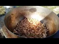 Cooking Pork Rinds in a Large Kettle