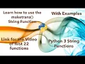 Learn how to use MAKETRANS string function in python 3 2020