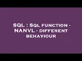 SQL Sql function - NANVL