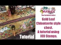 Lagu Bladgoud chinoiserie-stijl kist. Een tutorial met IOD Stamps.