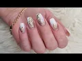 White and gold nails Elegant autumn nail art