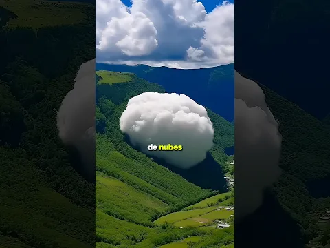 Increíble Nube baja a una Montaña