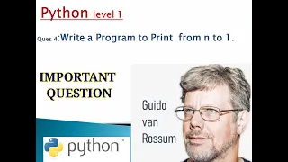 Write a program to print from N To 1 using While loop in python by with asifkbs25 Q4