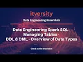 Data Engineering Spark SQL - Managing Tables
