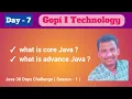 Day-7 What is Core Java Advance Java Java Full Stack Course Core Java Gopi I Technology
