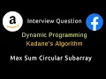 Maximum Sum Circular Subarray - Kadane s Algorithm