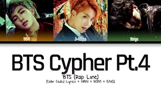 BTS Rap Line BTS Cypher Pt 4 Color Coded Lyrics Han Rom Eng 