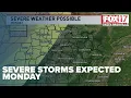 Severe weather possible Monday night across Middle Tennessee