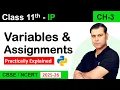 Variables Assignments Ch3 python fundamentals class 11 ip