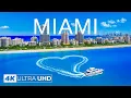[4K] Miami 2025 🇺🇸 Crystal Blue Shores \u0026 Skyline Beach Views Aerial Film |  Deep House Chill Music