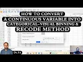 How to Convert a Continuous Variable into Categorical in SPSS 29