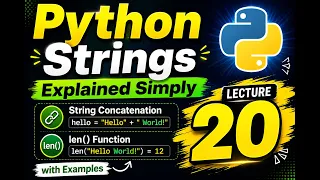 LECTURE-20 Python Strings Explained Simply String Concatenation len with Examples