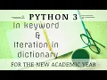 In Keyword Iteration In Dictionary