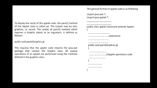 Applet life cycle and creating an executable applet