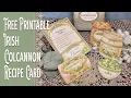 Irish Recipe Card Free Printable Tutorial