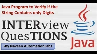 How to Verify if the String Contains only Digits Java Interview Question