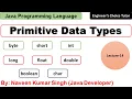 Primitive Data Types in Java Java Programming Language Java