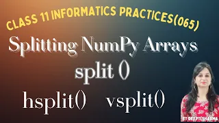 Splitting NumPy Arrays Split Arrays in NumPy NumPy Tutorial