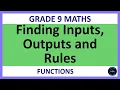 Grade 9 Maths Term 1 Lesson 20 Finding Inputs Outputs and Rules for Functions