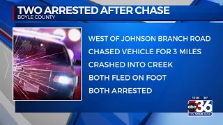 2 arrested after driving into creek pursuit in Boyle Co