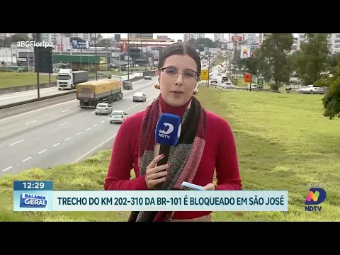 BR-101: interdição para obras em São José e Palhoça esta semana