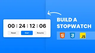 Create a Stopwatch Using HTML CSS JavaScript