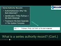Online with the CMC In the Right Order The Sequence of Series Authority Records