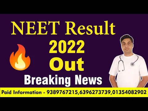 NEET 2022 Result Out Breaking News Chandrahas Sir