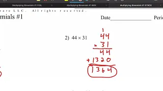 Multiplying Polynomials STACK