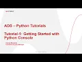 ADS Python Tutorial-1 Getting Started with Python Console