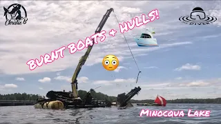 Minocqua Lake Cleanup Burnt Boats and Hulls