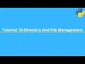 Python Directory and FIle management