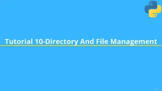 Python Directory and FIle management