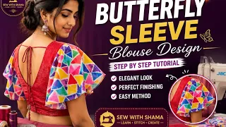 🦋 Butterfly Sleeve Blouse Tutorial | Easy Cutting & Stitching for Beginners