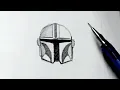 How to draw the mandalorian helmet simply