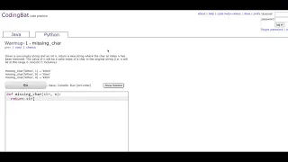 Warmup-1 missing - char Python Tutoriall Codingbat com