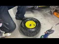 How to Fix a flat or a slow leak on a John Deere Lawn Tractor D130 100 series plug kit