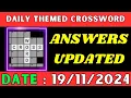 Daily Themed Crossword Puzzle Answers - Sports Tuesday November 19 2024