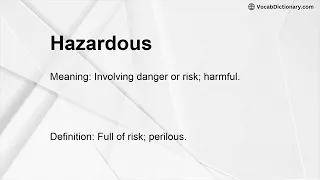Hazardous Meaning