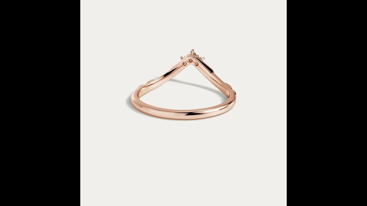 Althea丨Sculpted Vine V-Contour Three-Stone Lab Diamond Wedding Band