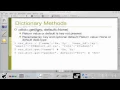 Python for Engineers Dictionaries 1 Screencast