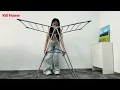 Kili Home-Large Foldable Stainless Steel Drying Rack, Expandable Wings For Heavy Laundry
