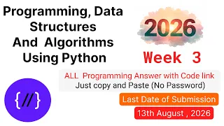 Programming Data Structures And Algorithms Using Python Week 3 Programming Answers 2026 Code Link