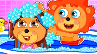 Lion Family | Bath Song | Cartoon for Kids