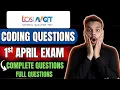 TCS Coding Questions Asked on 1st April TCS NQT Actual Coding Solutions TCS NQT 2026