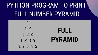 Python Program to Print Full Number Pyramid FULL PYRAMID